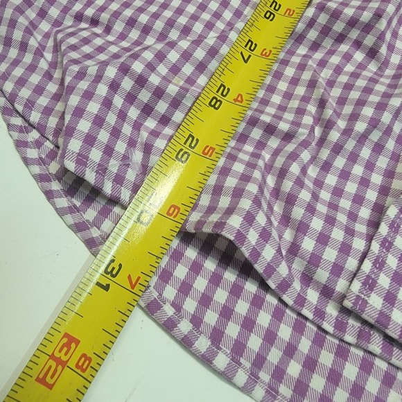 MENS PETER‎ MILLAR CASUAL BUTTON SHIRT SIZE L 100% COTTON PURPLE GINGHAM CHECK - Picture 7 of 7